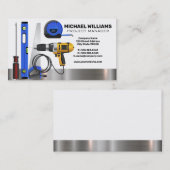 Carte De Visite Outils de travail de construction | Gestionnaire d (Devant / Derrière)