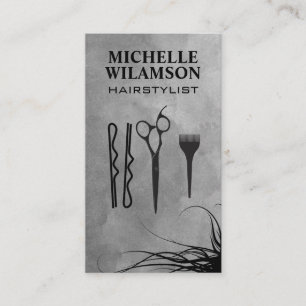 Carte De Visite Outils de travail de liste de cheveux Cheveux