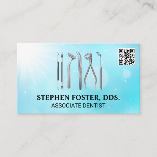 Carte De Visite Outils dentaires | Code QR (Devant)