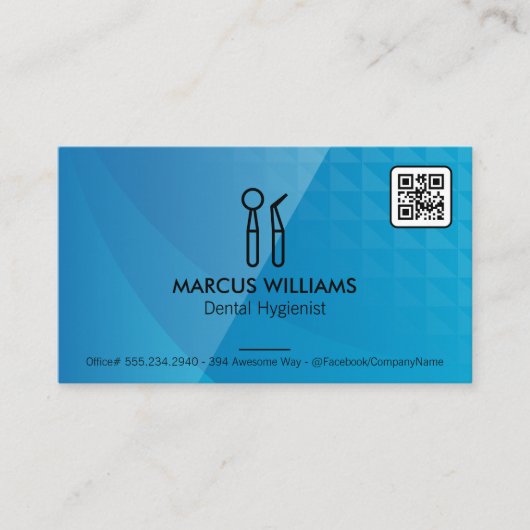 Carte De Visite Outils dentaires | Code QR (Devant)