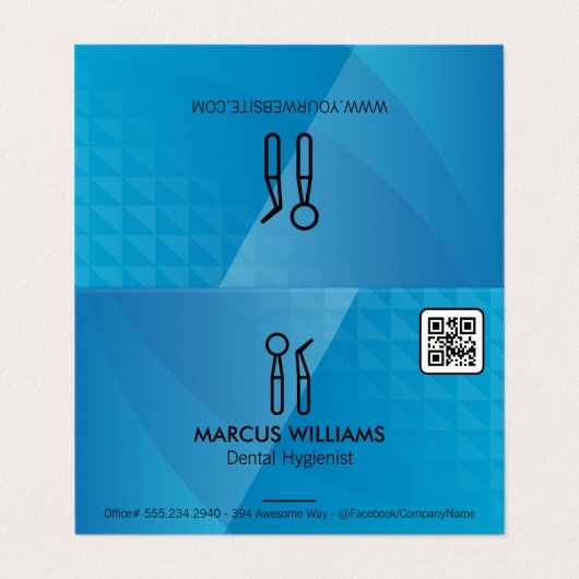 Carte De Visite Outils dentaires | Code QR (Extérieur déplié)
