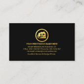 Carte De Visite Outils d'entrepreneur en or Couches de constructio (Dos)