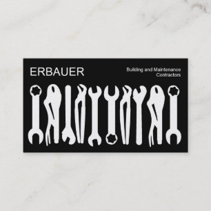 Carte De Visite Outils du commerce - blanc sur le noir (platine)