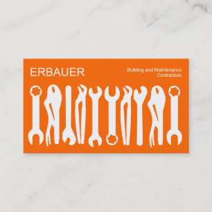 Carte De Visite Outils du commerce - blanc sur l'orange