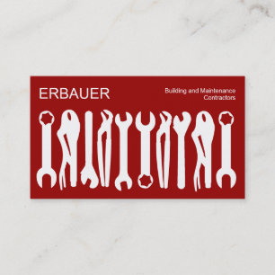 Carte De Visite Outils du commerce - Blanc sur Maroon 990000