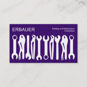 Carte De Visite Outils du commerce - Blanc sur violet profond