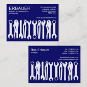 Carte De Visite Outils du commerce (Chubby) - Blanc sur bleu foncé (Devant / Derrière)