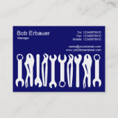 Carte De Visite Outils du commerce (Chubby) - Blanc sur bleu foncé (Dos)