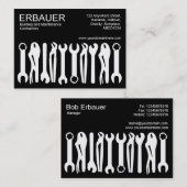 Carte De Visite Outils du commerce (Chubby) - Blanc sur noir (Devant / Derrière)