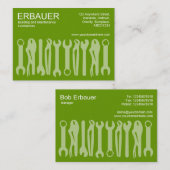 Carte De Visite Outils du commerce (Chubby) - Nuances de vert (Devant / Derrière)