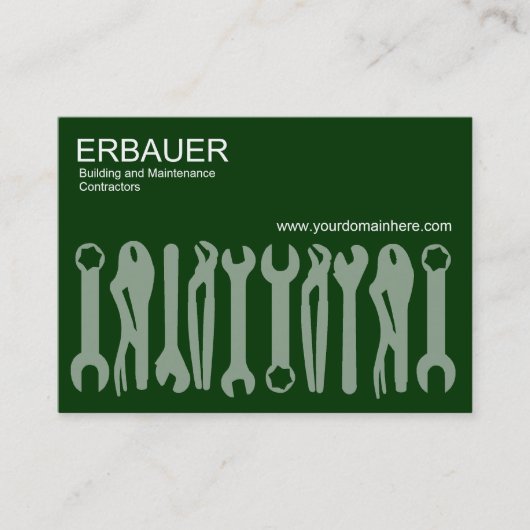 Carte De Visite Outils du commerce (Chubby v2) - Vert foncé (Devant)