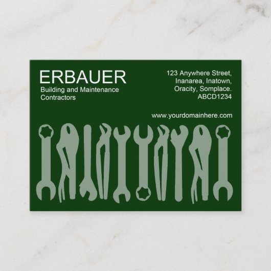 Carte De Visite Outils du commerce (Chubby) - Vert foncé (Devant)