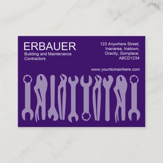 Carte De Visite Outils du commerce (Chubby) - Violet profond (Devant)