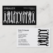 Carte De Visite Outils du commerce - Gris sur noir (Devant / Derrière)