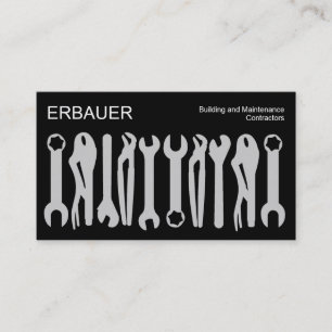 Carte De Visite Outils du commerce - Gris sur noir