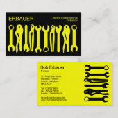 Carte De Visite Outils du commerce - Jaune sur Noir (Devant / Derrière)