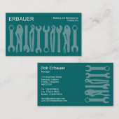 Carte De Visite Outils du commerce - Tons verts (Devant / Derrière)