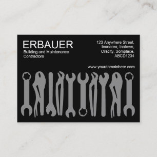 Carte De Visite Outils du métier (Chubby) - Gris sur Noir