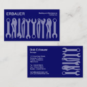 Carte De Visite Outils du métier - Nuances de bleu (Devant / Derrière)