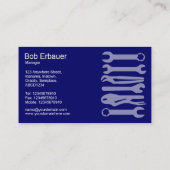 Carte De Visite Outils du métier - Nuances de bleu (Dos)