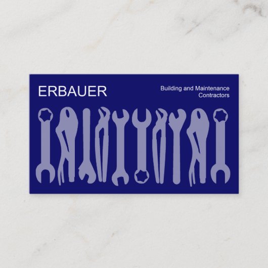 Carte De Visite Outils du métier - Nuances de bleu (Devant)