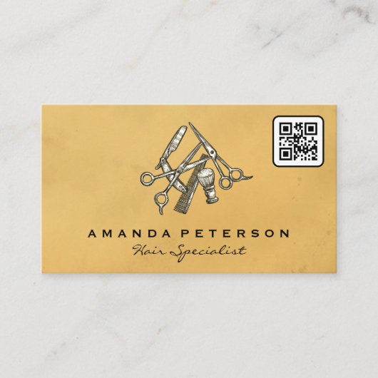 Carte De Visite Outils en barrette | Code Qr (Devant)