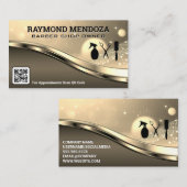 Carte De Visite Outils en barrette | Code QR | Métal | Sparkle Gol (Devant / Derrière)