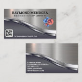 Carte De Visite Outils en barrette | Code QR | Métallique (Devant / Derrière)