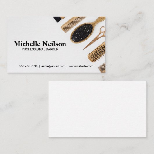 Carte De Visite Outils en caoutchouc doré (Devant / Derrière)