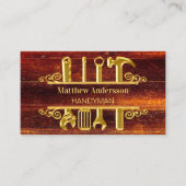 Carte De Visite Outils en or bois réparation maison photo code QR (Devant)