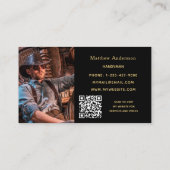 Carte De Visite Outils en or noir réparation maison photo code QR (Dos)