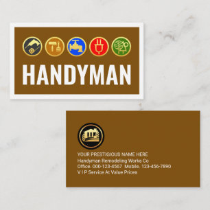Carte De Visite Outils en or sur le service de bricoleur