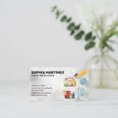 Carte De Visite Outils et équipement de nettoyage (Debout devant)