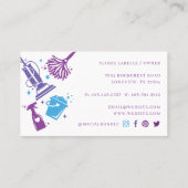 Carte De Visite Outils et fournitures de nettoyage ménager et mais (Dos)