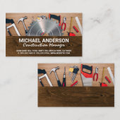 Carte De Visite Outils et scie | Bois (Devant / Derrière)