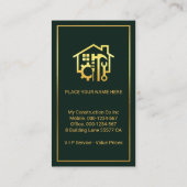 Carte De Visite Outils Gold Handyman Sur Cadre Gold Vert (Dos)