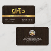 Carte De Visite Outils Gold Handyman sur couche de bois (Devant / Derrière)