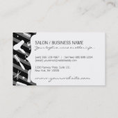 Carte De Visite Outils gris et blancs noirs de salon de coiffure (Dos)