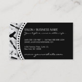 Carte De Visite Outils gris et noirs de salon de coiffure (Dos)