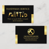 Carte De Visite Outils Handyman Avec Onglets Or (Devant / Derrière)