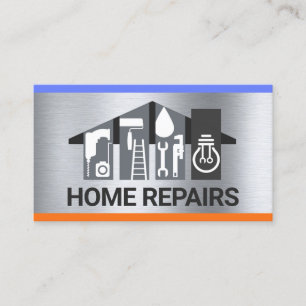 Carte De Visite Outils Handyman Bâtir Sur L'Argent