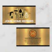 Carte De Visite Outils Handyman Bâtir Sur L'Or (Devant / Derrière)