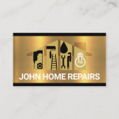 Carte De Visite Outils Handyman Bâtir Sur L'Or (Devant)