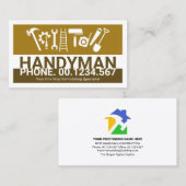 Carte De Visite Outils Handyman Brown Calques Rénovation à domicil (Devant / Derrière)