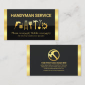 Carte De Visite Outils Handyman Créatifs Avec Grilles Or (Devant / Derrière)