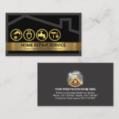 Carte De Visite Outils Handyman de cadre de maison gris (Devant / Derrière)