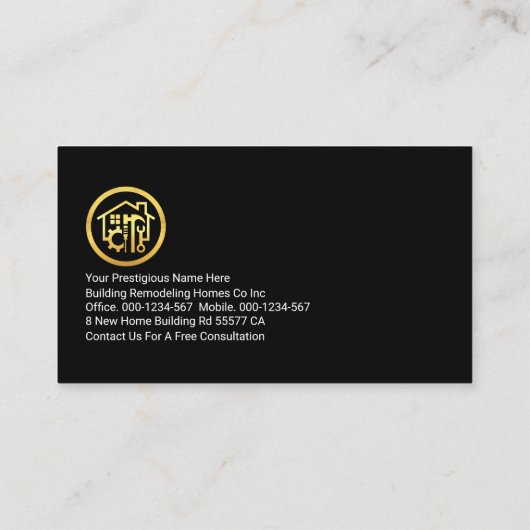 Carte De Visite Outils Handyman de structure (Dos)