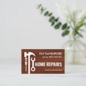 Carte De Visite Outils Handyman Sur Bois De Bois (Debout devant)