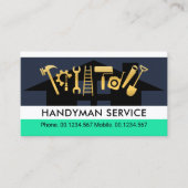 Carte De Visite Outils Handyman Sur La Construction Du Toit (Devant)