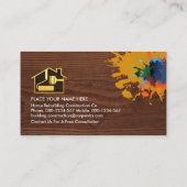 Carte De Visite Outils Handyman Sur Le Bois De Bois (Dos)